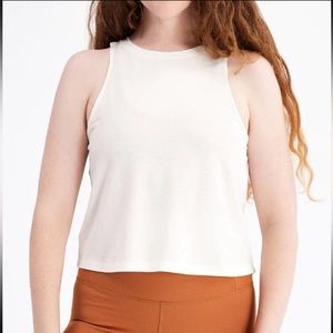 NWT White Cupro High Neck Tank
